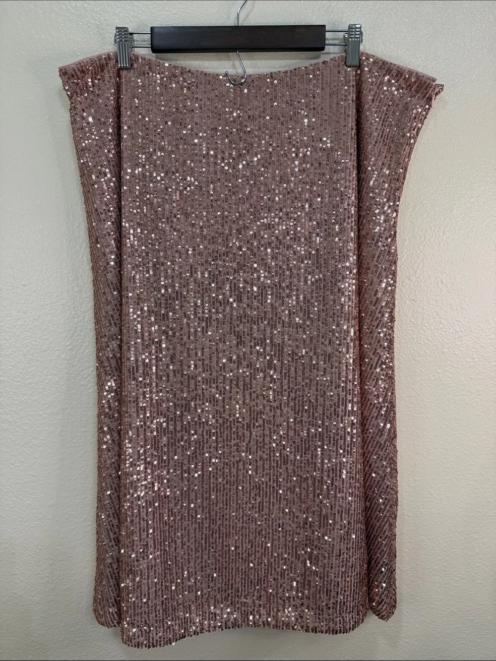 LOFT Plus Pink Sequin Skirt in‎ Rose Gold Size 16 Y2K Style
